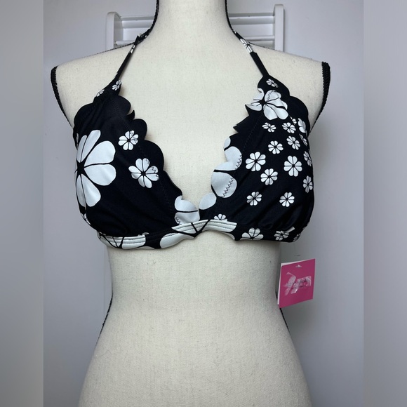 Kate Spade New York  Womens Black Scalloped French Bikini Top Size XL - Picture 4 of 4